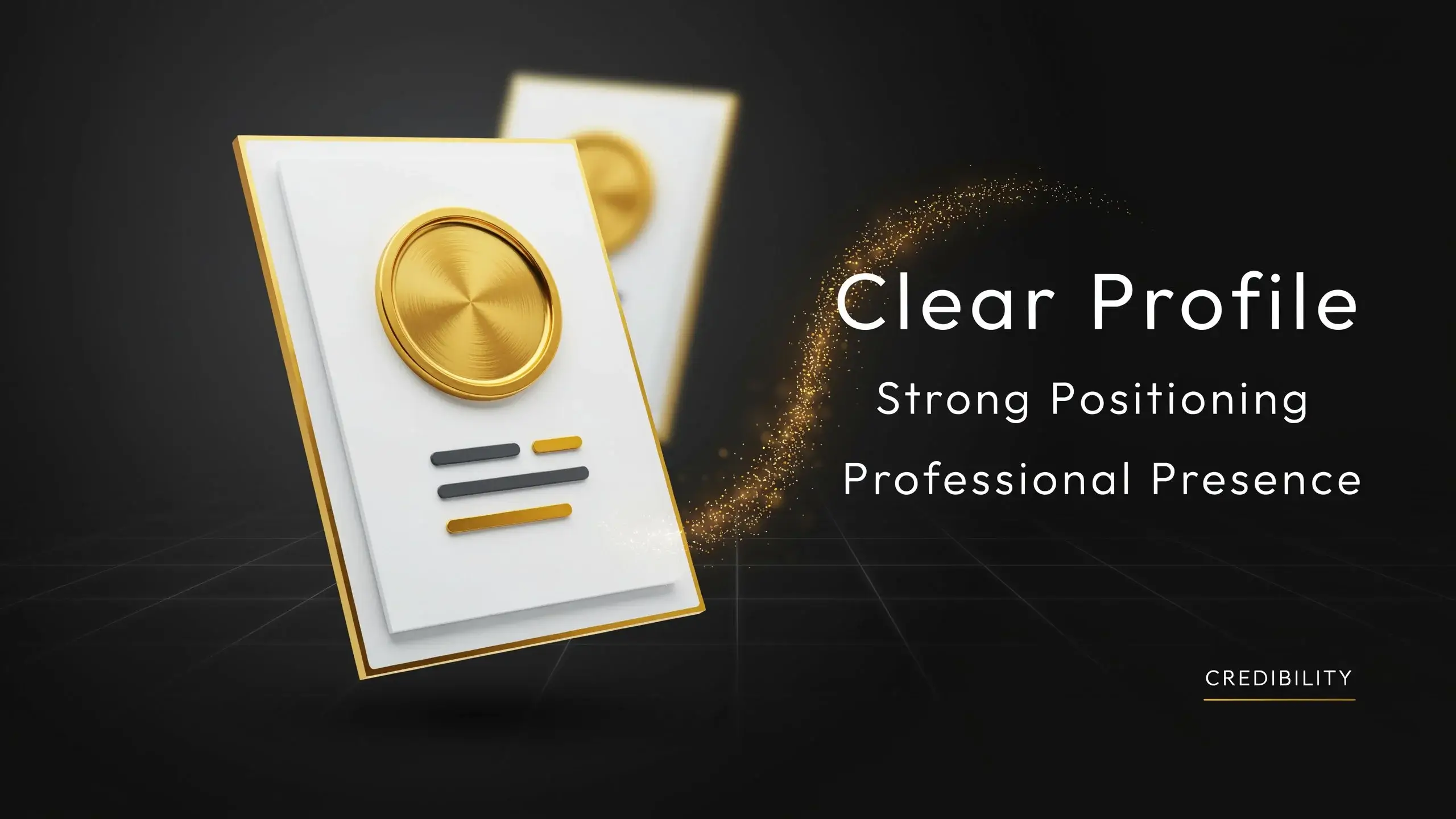 Linkedin profile credibility is shown through a vial of trust, professionalism
